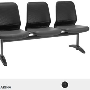 LONGARINA FLUIDY PLAXMETAL 3 LUGARES CONNECTPLAST PRETO